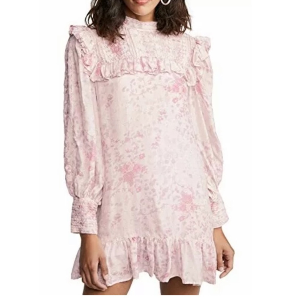 Loveshackfancy floral silk dress size 4